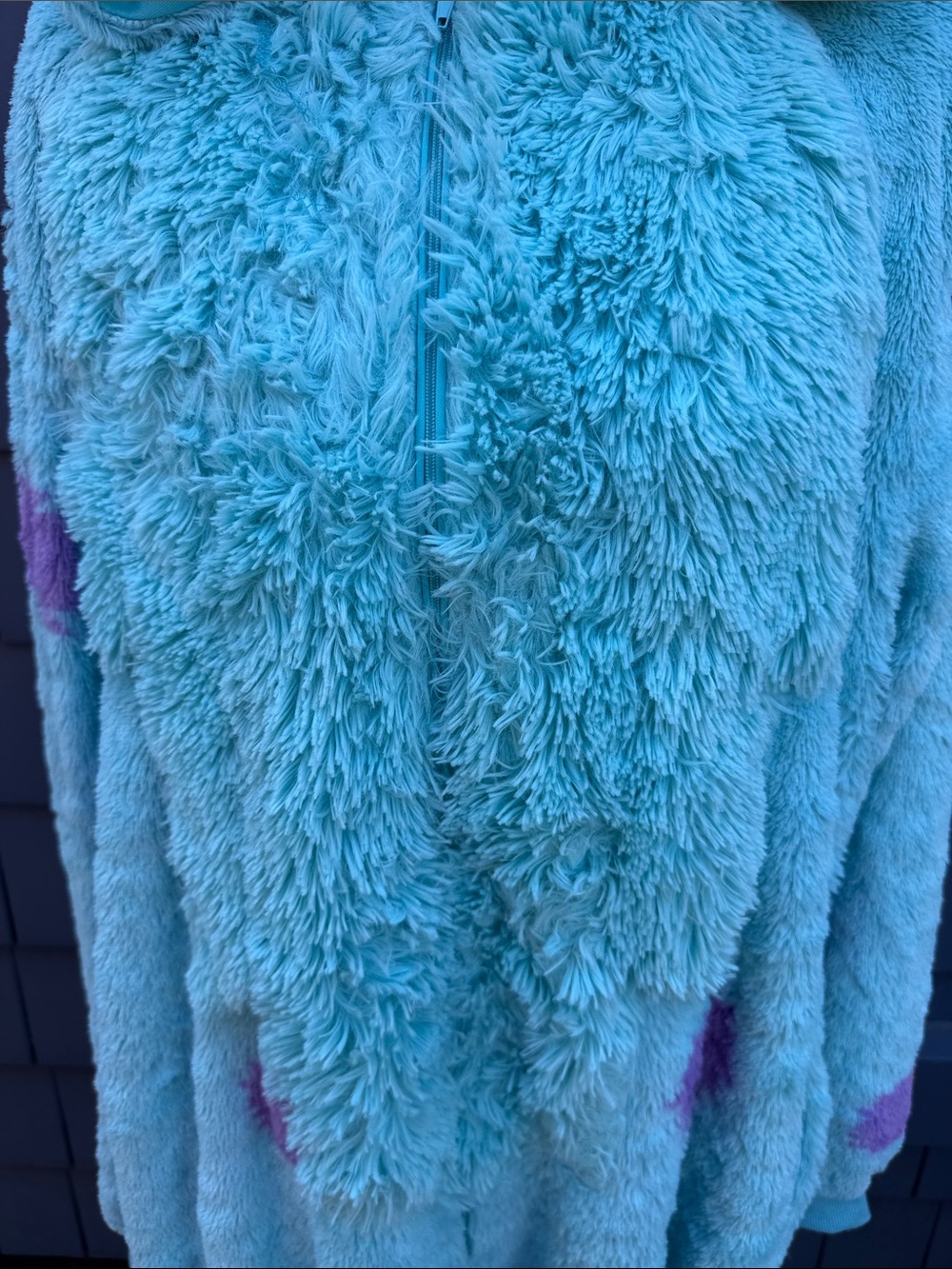 Sulley Plush Hooded Onesie - Blue with Purple Spots soft costume Halloween - Picture 3 of 11